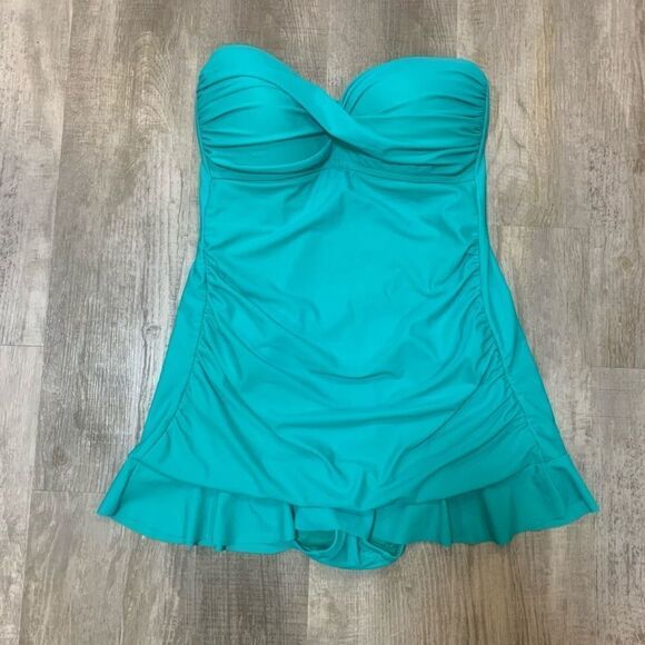 $5 ADD ON ITEM ABS- ALLEN SCHWARTZ TEAL 1 piece Strapless suit - Picture 8 of 12